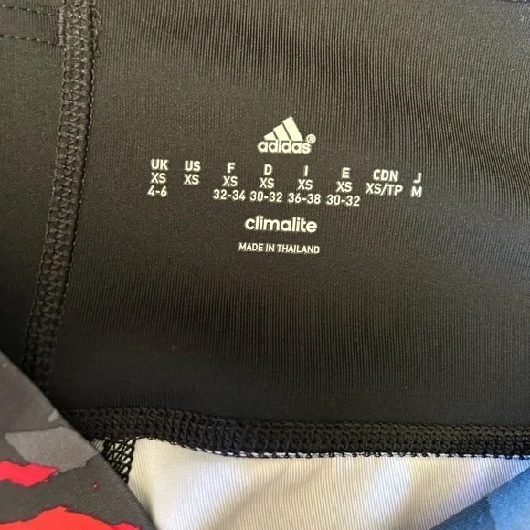 Adidas climate 3/4 length active capri pant gray splatter multi color Sz-XS I16 - Picture 9 of 9